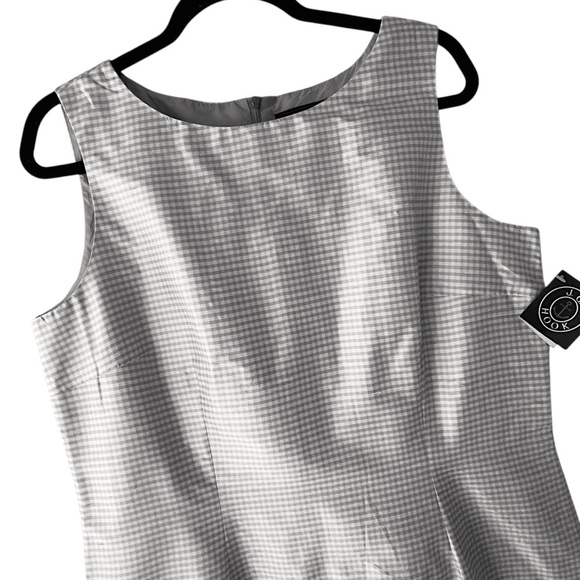 NWT | JG HOOK PURE SILK SAGE GREEN GINGHAM CHECK DRESS FULLY LINED | SIZE: 16 - Picture 3 of 8